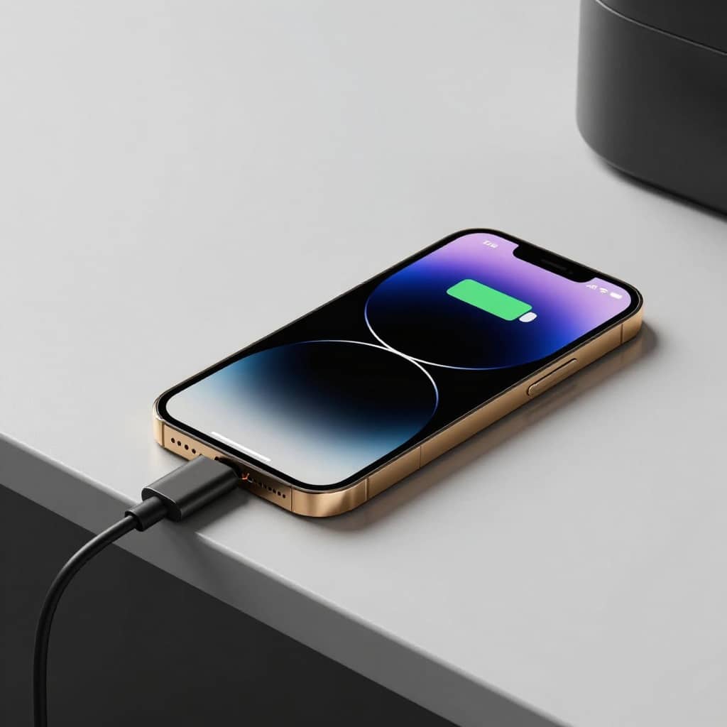 iPhone charging with USB-C cable to improve battery health and charging efficiency